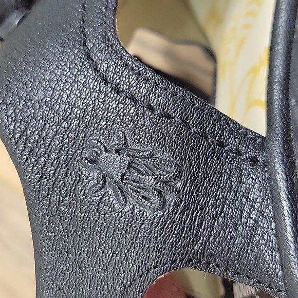 Fly London Ylva Black Leather Wedge Sandals - Picture 9 of 16